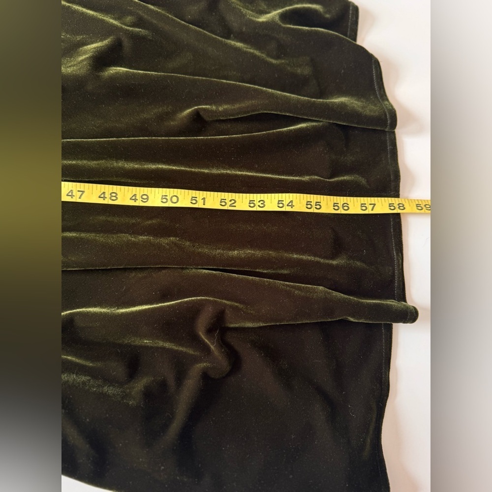 bruno duluc for kush green goth punk velvet velour v neck stretch maxi dress - Picture 12 of 14